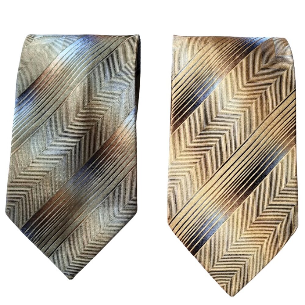 ANDREA GARAVANI Bundle Of 2 Made In Italy Silk Dress Ties - Men's OS